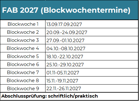 Baederfachschule - Fachangestellte für Bäderbetriebe 2027